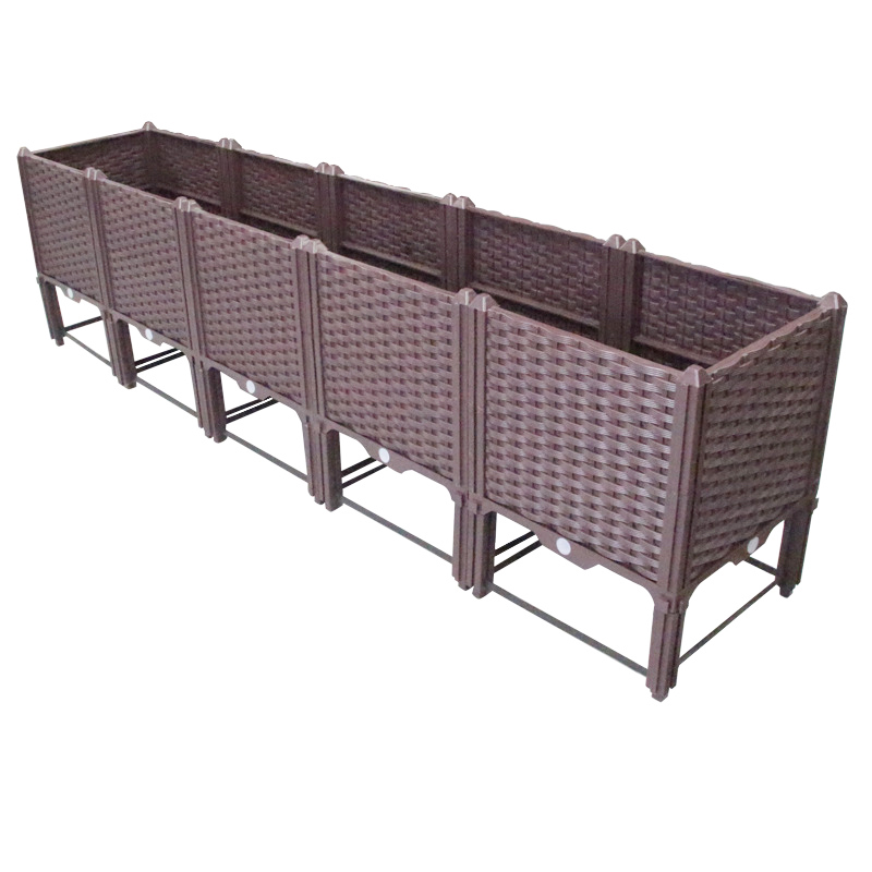 Self-Watering Planter - กระถางปลูกแบบยกสูงพร้อมระบบให้น้ำอัตโนมัติ เหมาะสำหรับใช้ทั้งในร่มและกลางแจ้ง มีช่องระบายน้ำ สำหรับปลูกผัก ดอกไม้ และสมุนไพร