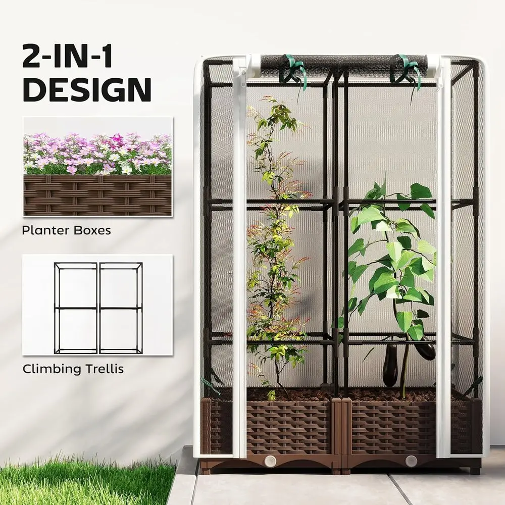 แปลงปลูกผักยกสูงพร้อมโครงตาข่า - Self-Watering Planter บทวิจารณ์และราคา